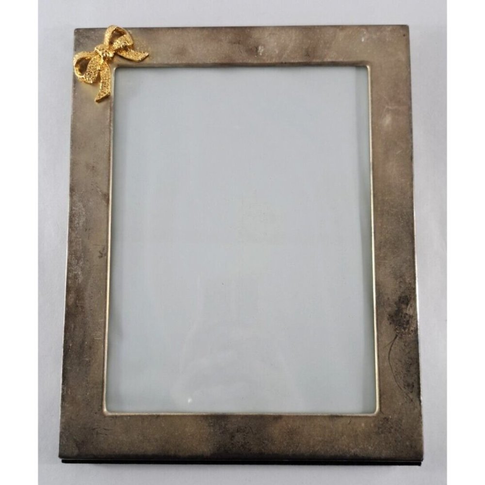 Vintage Silver & Gold Plated Picture Frame 8x6 On Brass Hong Kong Mid Century